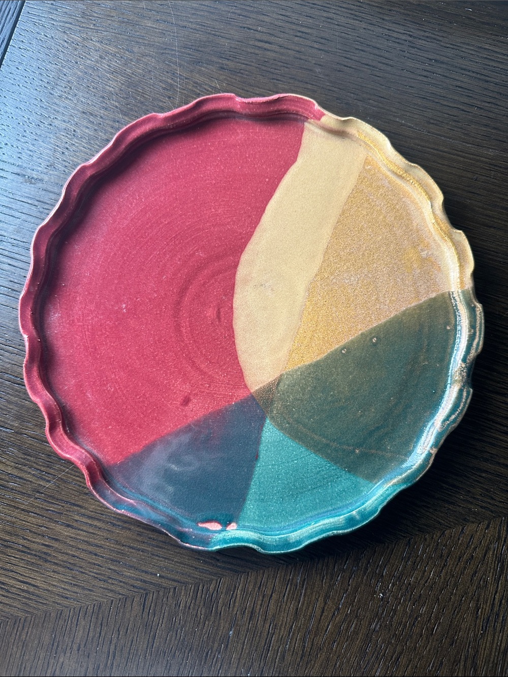 Vintage ceramic Plate-Designed by Cindy Crawford - Signed and dated on back